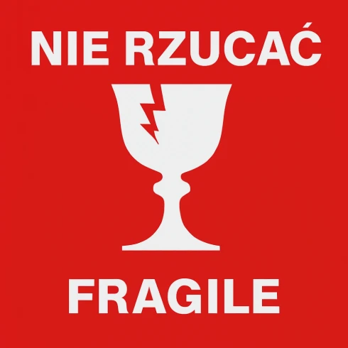 Etykiety samoprzylepne "Nie rzucać" 500 szt. Mocny klej 75x75.webp