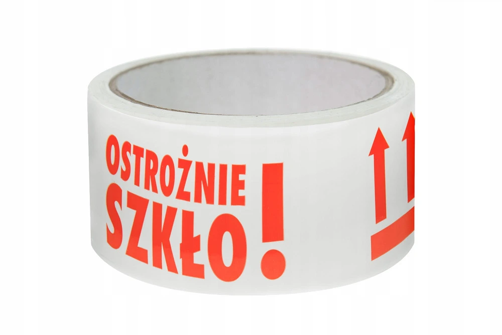 Taśmy pakowe, Taśma Bezpieczeństwa „Ostrożnie Szkło”